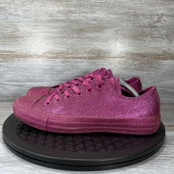 Converse Women's Chuck Taylor All Star Fuchsia Glitter Low Top Sneakers Size 7 - Picture 1 of 8